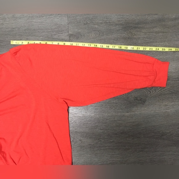 Torrid 4 Super Soft Women's Orange Slub Jersey Long Puff Sleeve T-Shirt 4X NWT - Picture 10 of 11